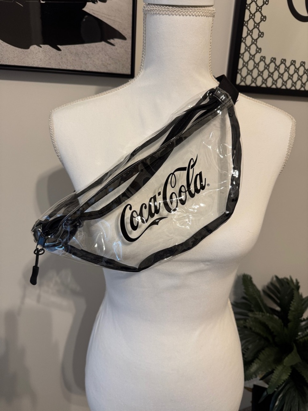 Coca-Cola Clear PVC Crossbody Bag with Black Trim